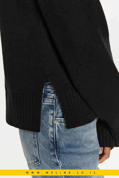 סוודר Calvin Klein Jeans Pull Intrasia לנשים בצבע אפור