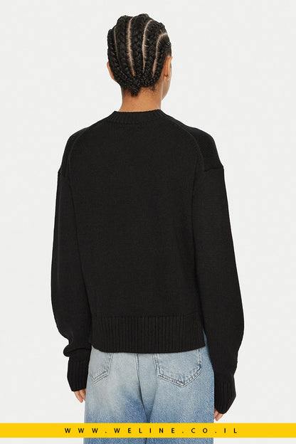 סוודר Calvin Klein Jeans Pull Intrasia לנשים בצבע אפור