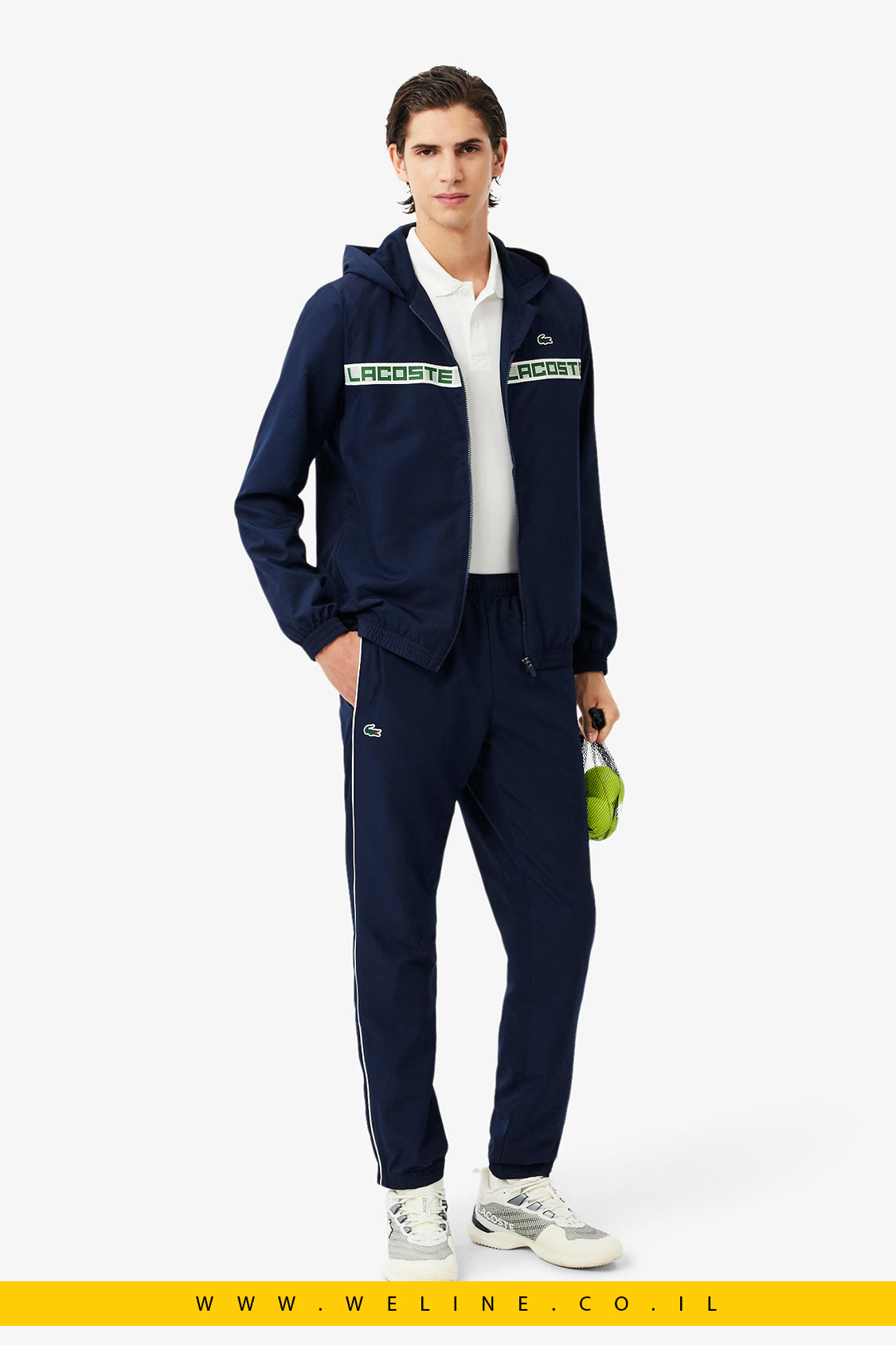 חליפת טניס גברים Lacoste Logo Stripe – כחול