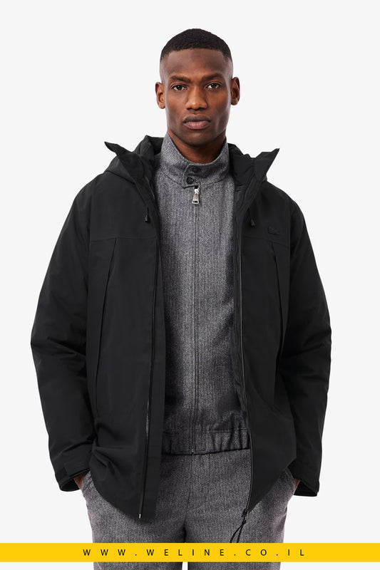 מעיל פארקה לגברים Lacoste – דגם 3-in-1 דוחה מים עם שכבת דאון נפרדת