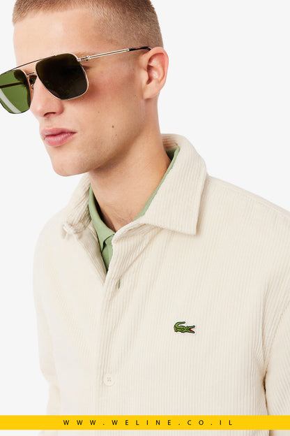 אוברשירט קורדרוי אוברסייז לגברים Lacoste – לבן אקרו