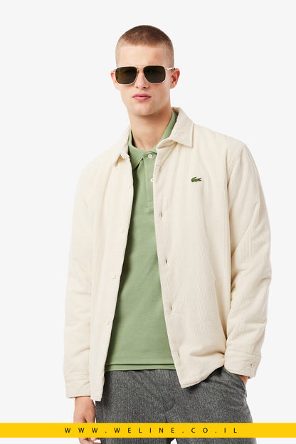 אוברשירט קורדרוי אוברסייז לגברים Lacoste – לבן אקרו