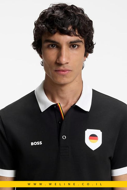 חולצת פולו גברים BOSS Paddy Polo Shirt  Germany Black – Regular Fit