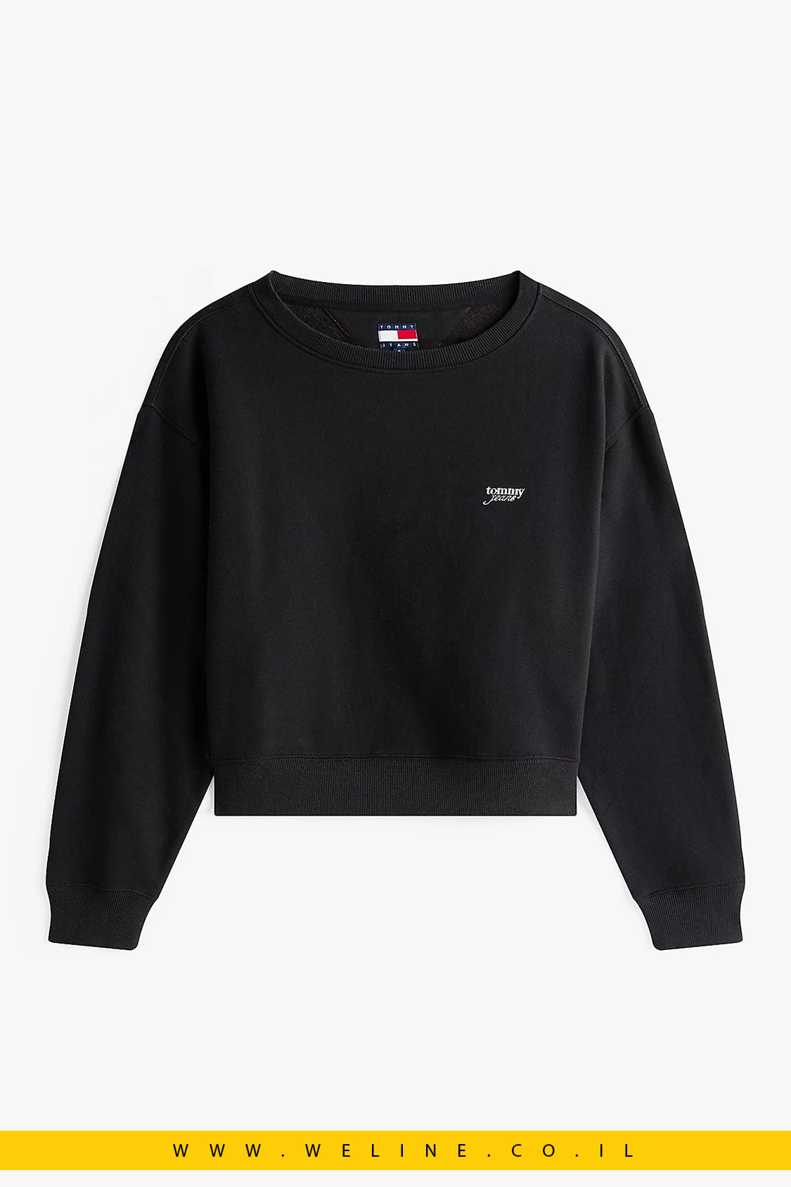 סווטשירט נשים Tommy Jeans עם לוגו מטאלי – Metallic Logo Relaxed Crew Neck Sweatshirt
