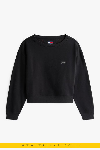 סווטשירט נשים Tommy Jeans עם לוגו מטאלי – Metallic Logo Relaxed Crew Neck Sweatshirt