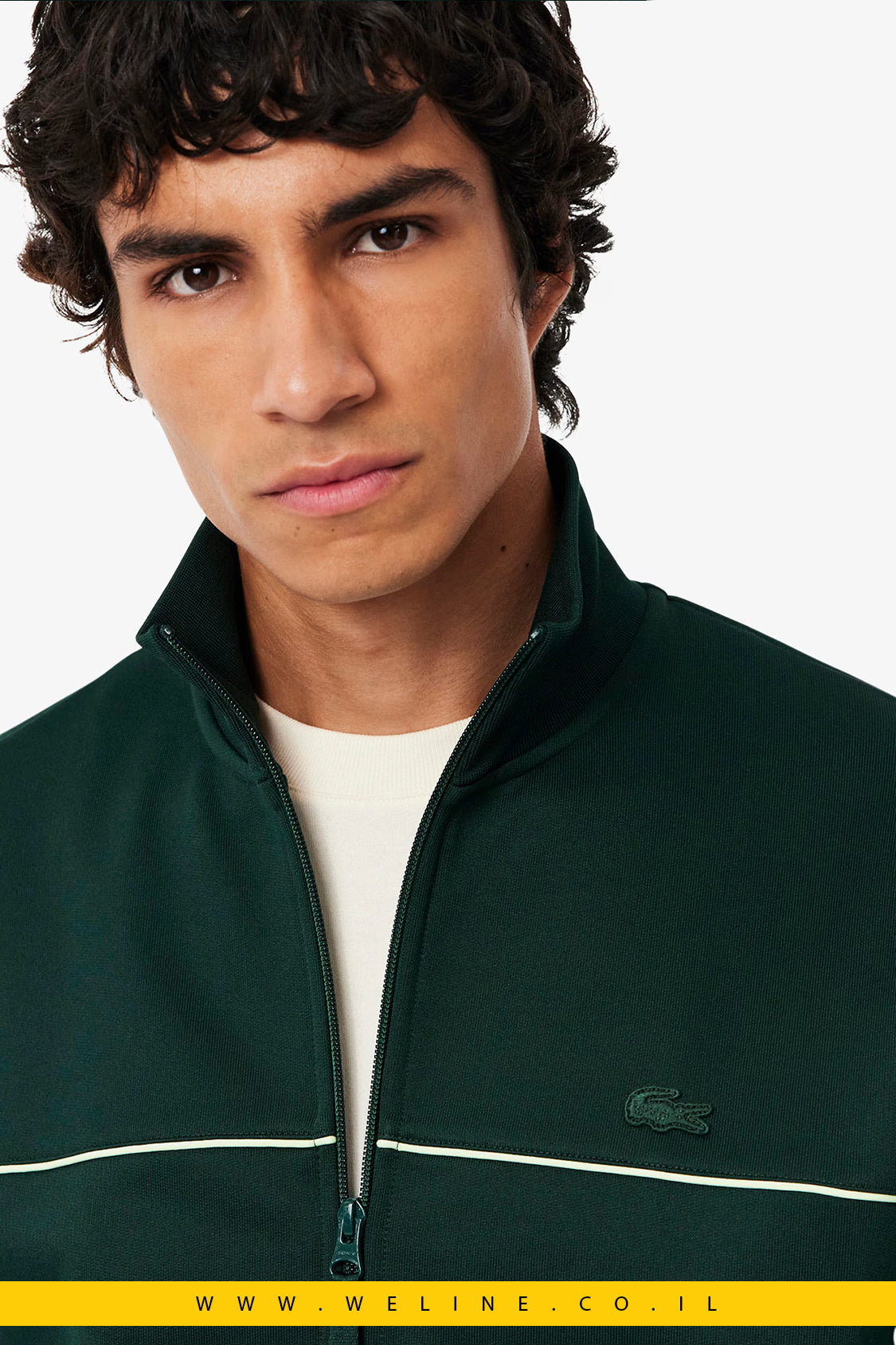 סווטשירט פליס עם אפקט סאטן ורוכסן – Lacoste