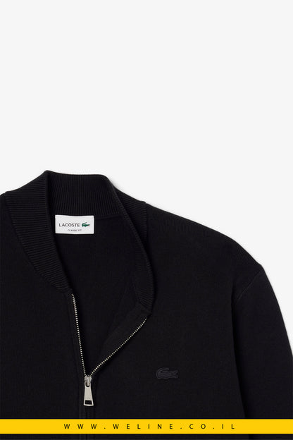 ג׳קט בומבר סרוג מכותנה וצמר – Lacoste