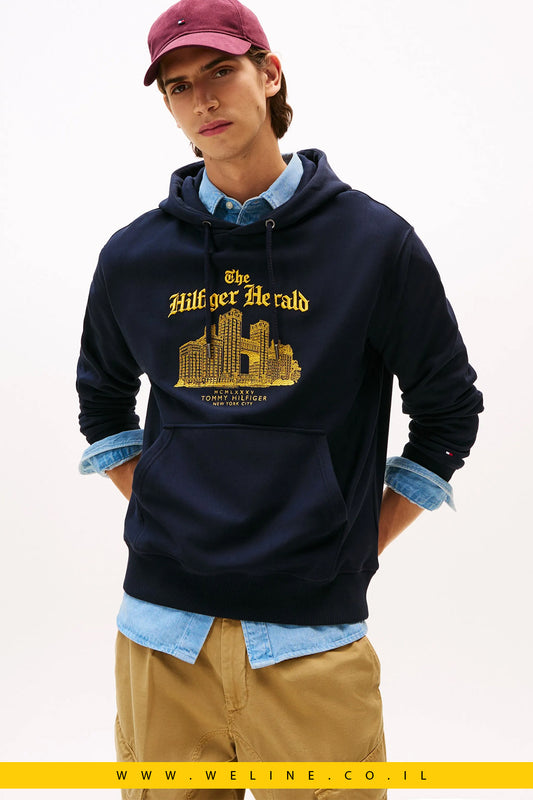 קפוצ'ון גברים עם לוגו רקום ושרוך מתכוונן – Tommy Hilfiger
