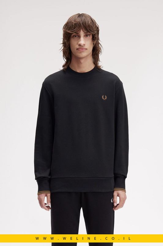 סווטשירט לגברים – Crew Neck בצבע שחור / Shaded Stone