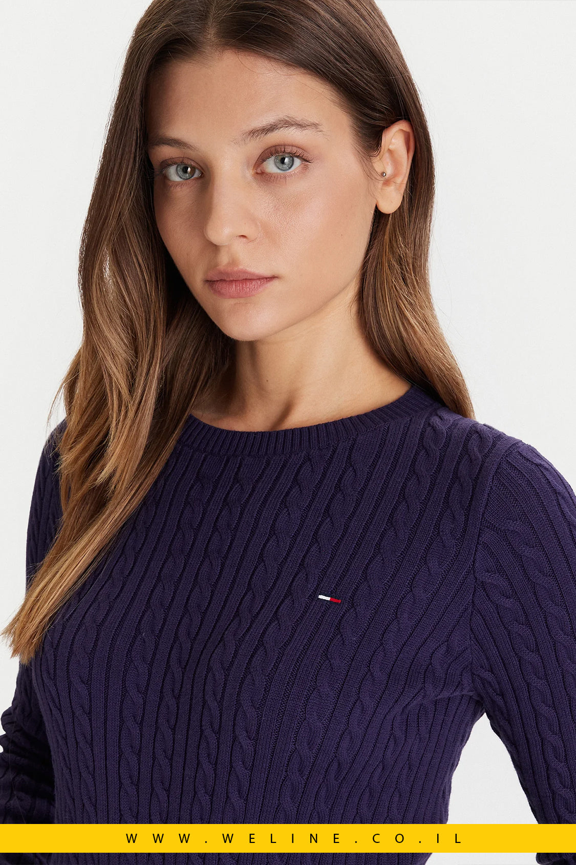 סוודר SLIM CABLE KNIT לנשים – Tommy Jeans