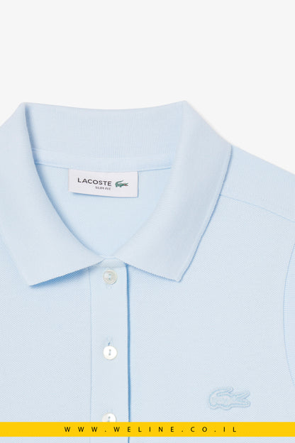 פולו לנשים ללא שרוולים בגזרת Slim – דגם L.12.D – כחול – Lacoste