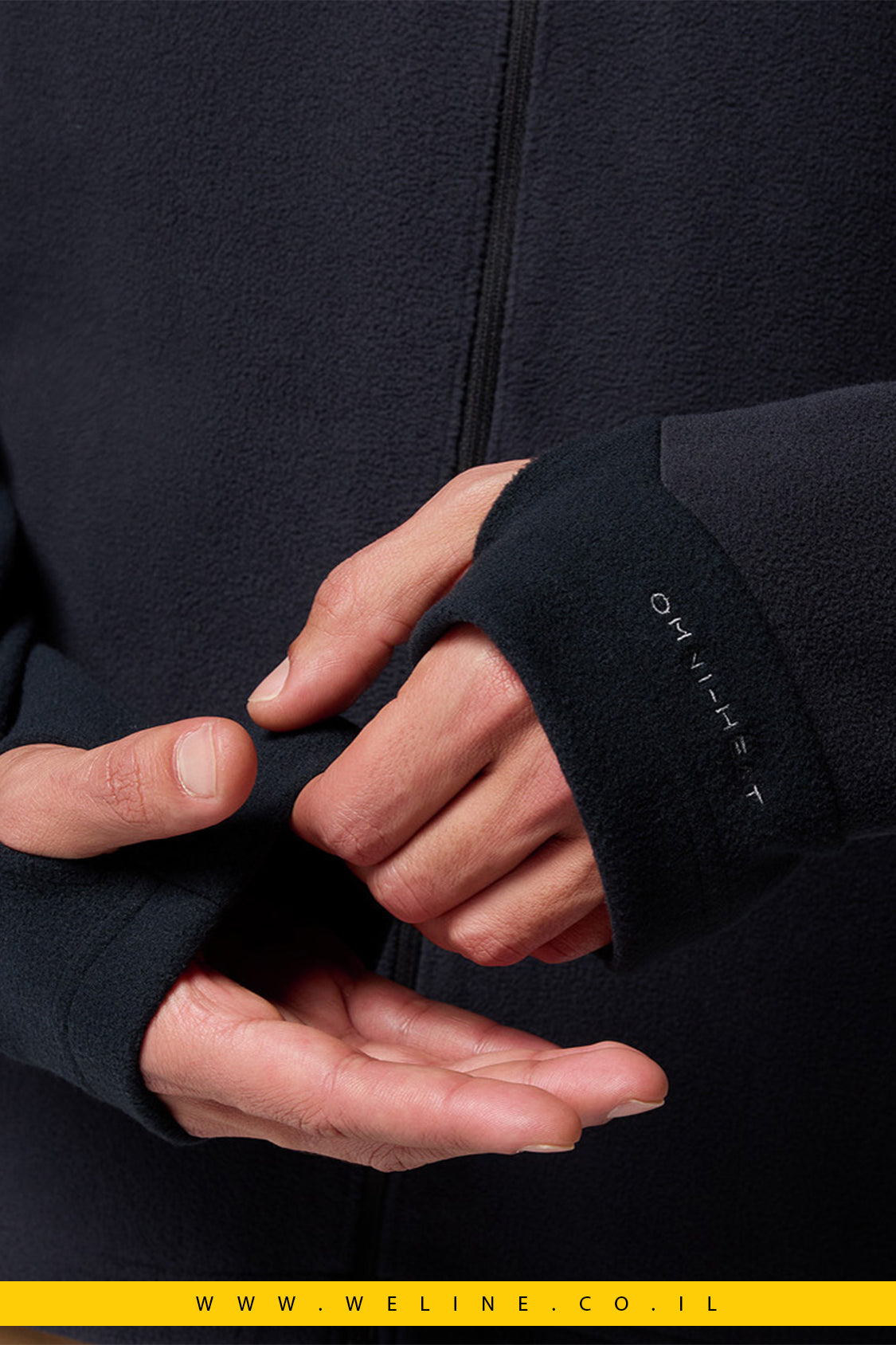 ג'קט ארוך עם כובע מובנה לגברים Arctic Peak Hooded Full Zip שחור