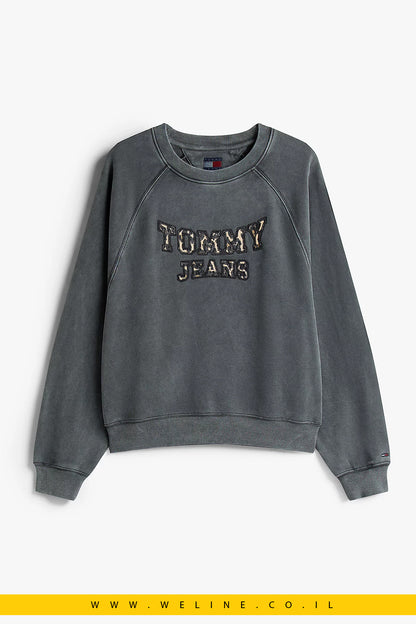 סווטשירט נשים עם לוגו אפליקציה בהדפס נמר – Tommy Jeans