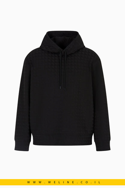 קפוצ'ון גברים Emporio Armani ASV – Jacquard Lyocell עם דוגמת נשר All-Over