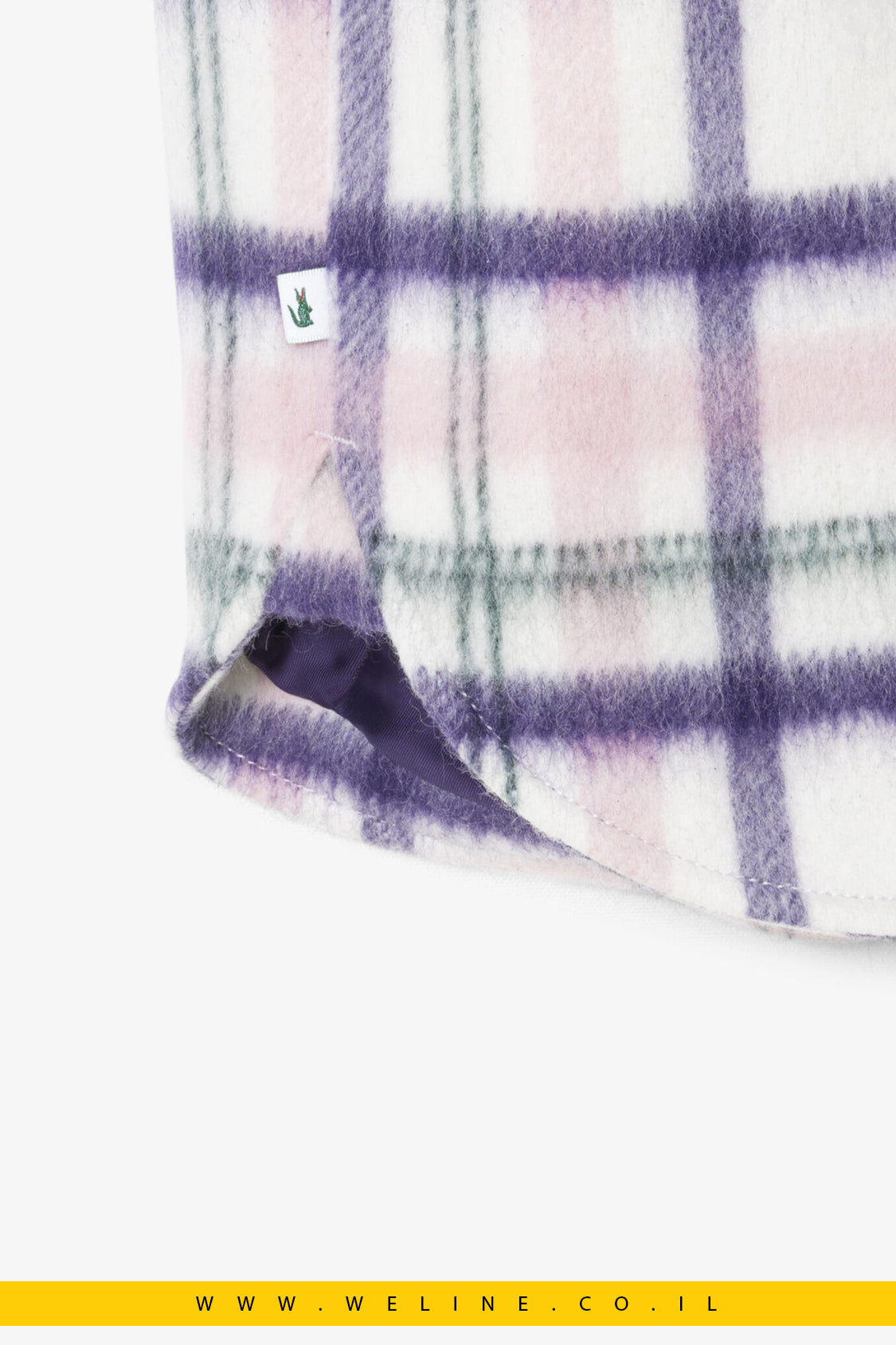 אוברשירט צמר קווילט Oversized מבית Lacoste – משבצות חמות