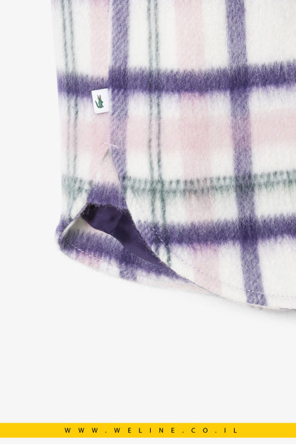 אוברשירט צמר קווילט Oversized מבית Lacoste – משבצות חמות