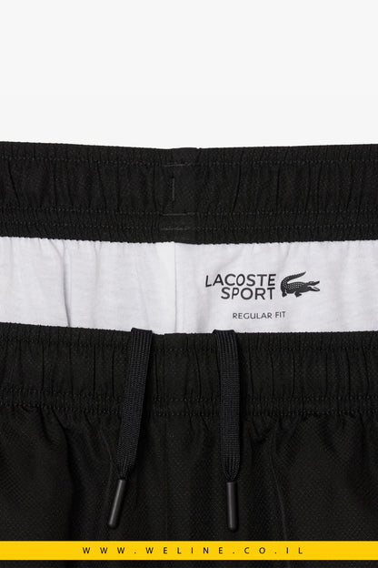 סט טרנינג יוקרתי לגברים Lacoste – דגם Landscape Crocodile בצבע שחור