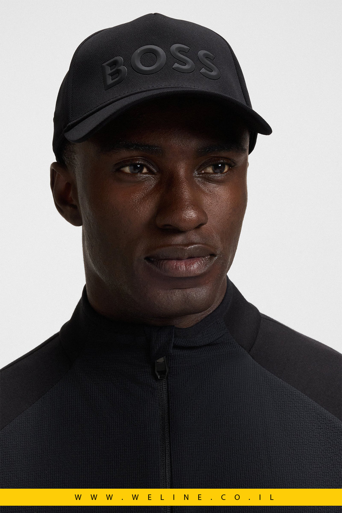 BOSS כובע שחור מטונל משריגת Mesh Piqué – דגם Pyer-Golf