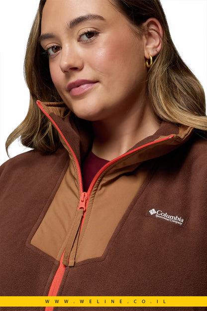 Columbia – סוויטשירט טיולים Sequoia Grove עם רוכסן, צבע Camel