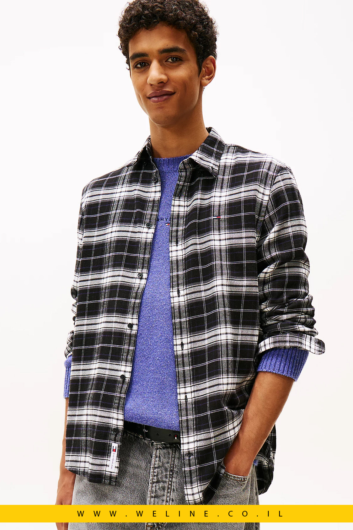 חולצת פלאנל משובצת בגזרת Regular Fit tommy