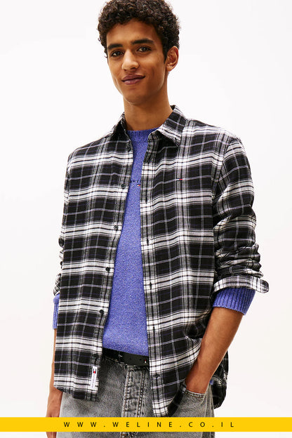 חולצת פלאנל משובצת בגזרת Regular Fit tommy