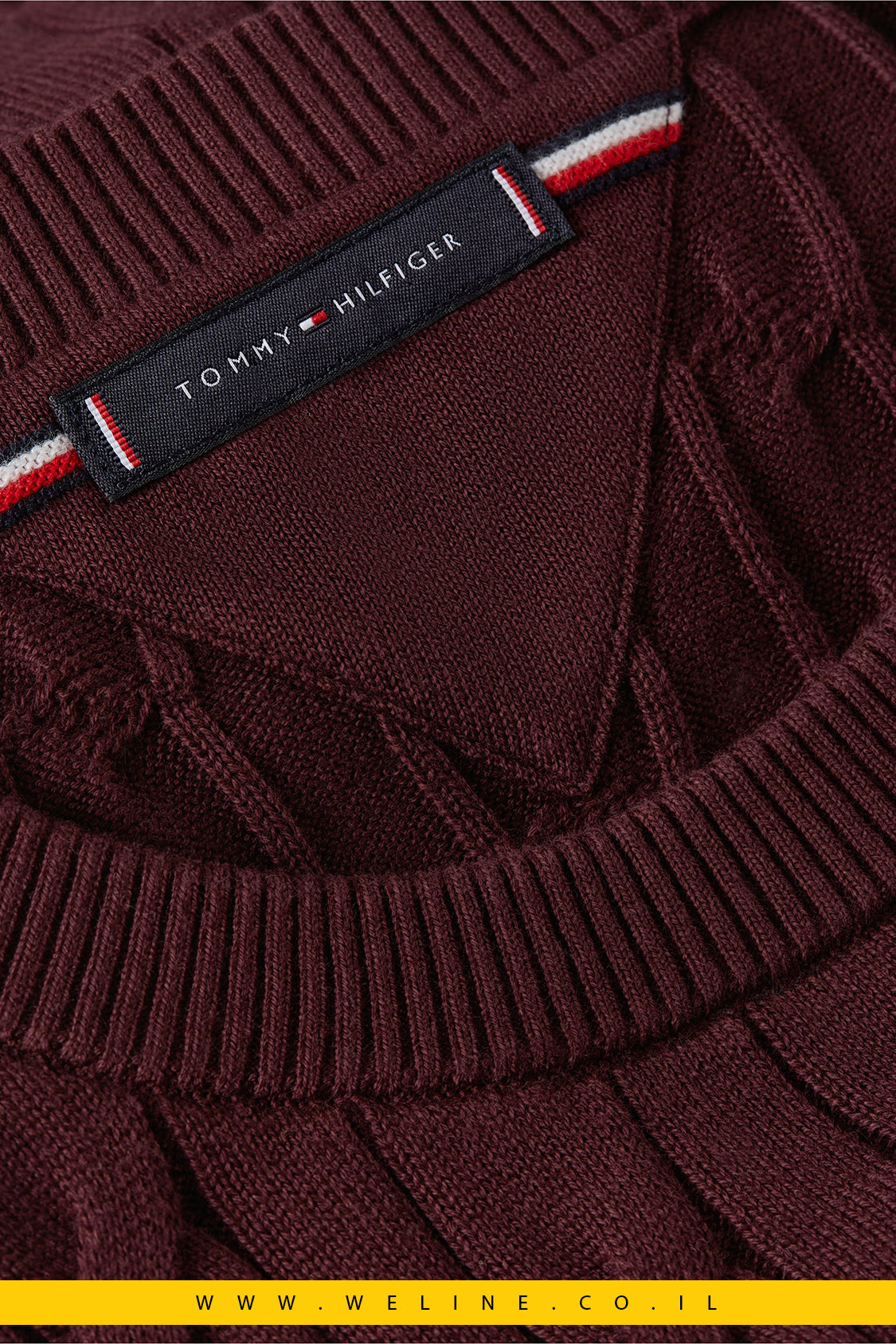 סוודר גברים Tommy Hilfiger – Cable Knit Crew Neck