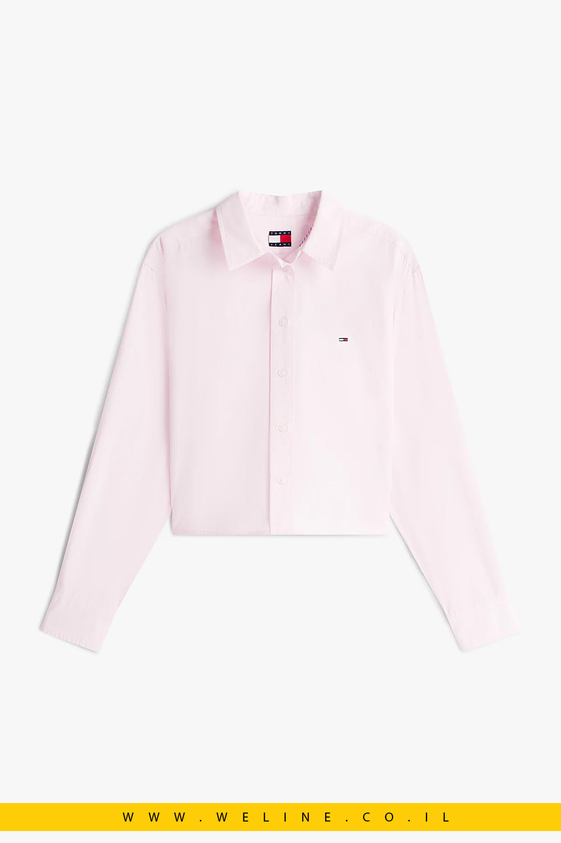 חולצת פופלין קרופ בגזרת Relaxed Fit לנשים Tommy Jeans – טומי ג’ינס | ורוד בהיר