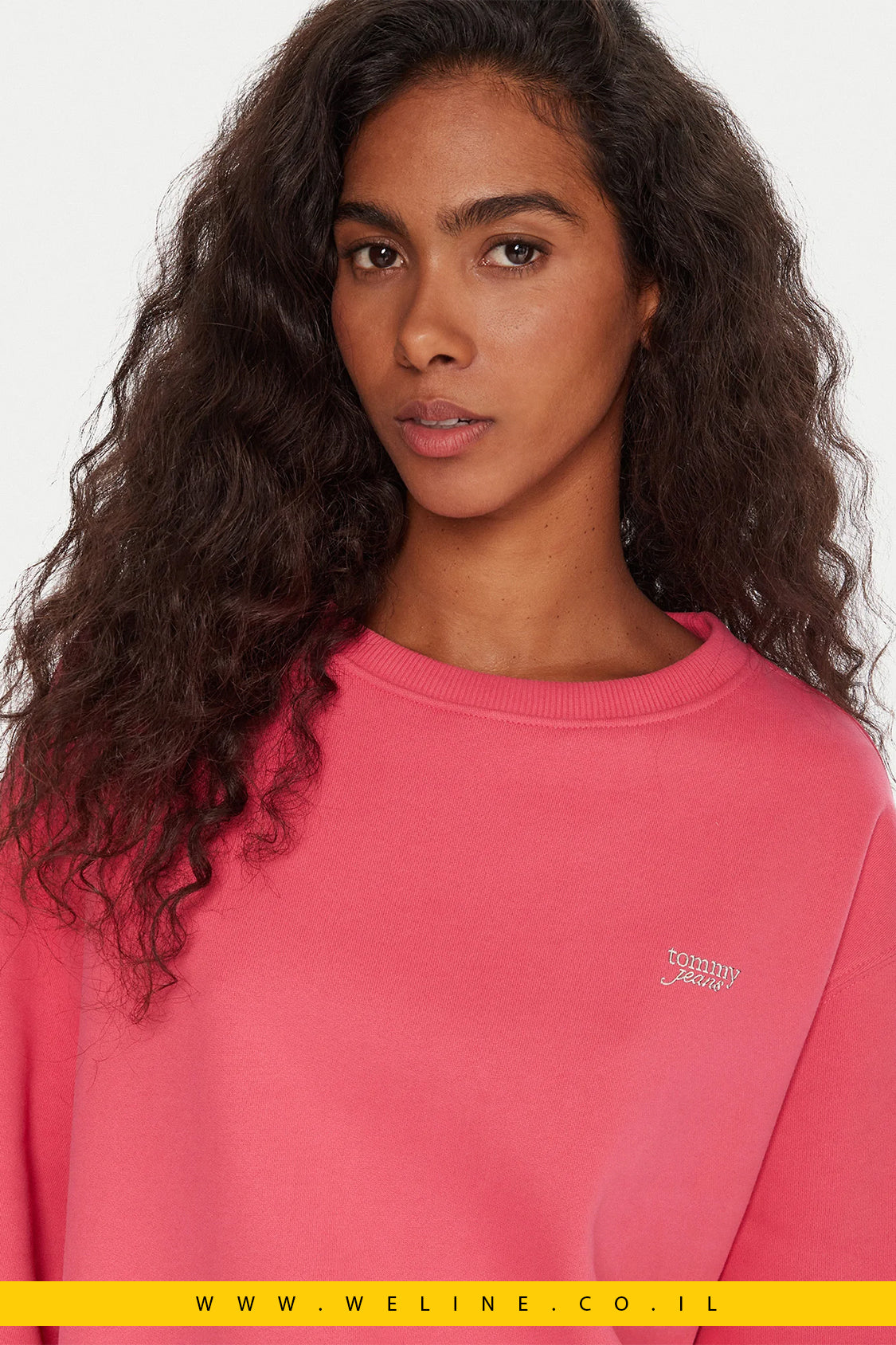 חולצת נשים Tommy Jeans Silver Script – ורוד וינטג’