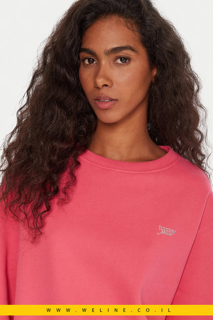 חולצת נשים Tommy Jeans Silver Script – ורוד וינטג’