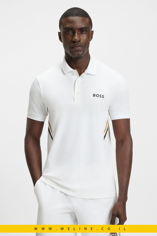חולצת פולו לגברים בגזרת Slim Fit עם נידוף לחות | BOSS PAULE TOC