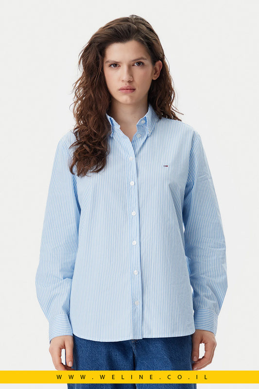 חולצת נשים מכופתרת בגזרת רגילה עם פסים – Tommy Jeans