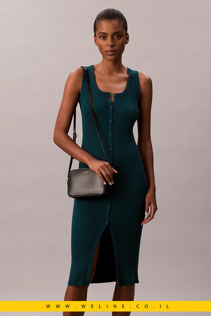 תיק CK מצלמה לנשים עם לוגו מונוגרם – שחור