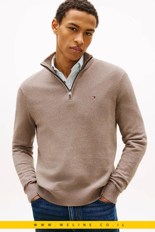 סריג חצי־רוכסן עם Cashmere