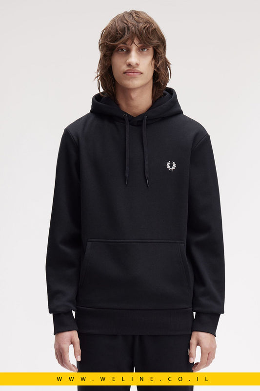 סווטשירט קפוצ'ון עם מיתוג בולט – Fred Perry (שחור)