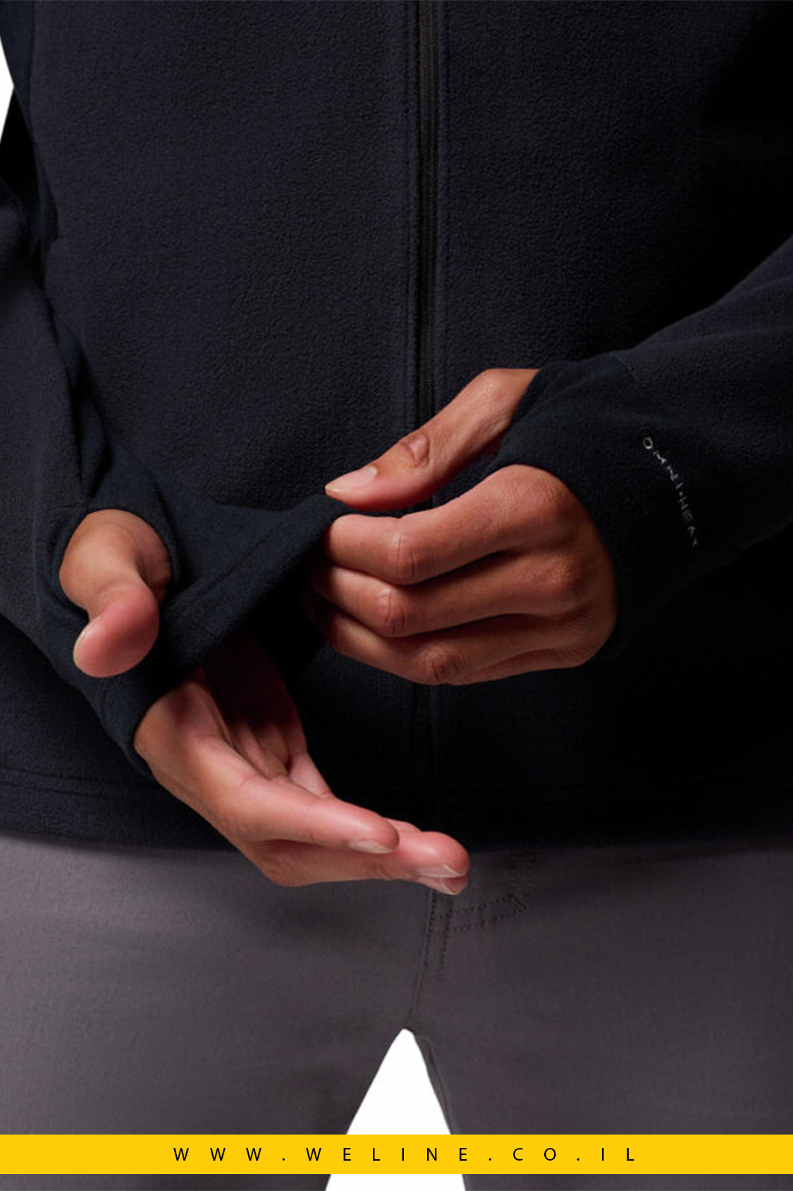 ג'קט ארוך שחור לגברים Arctic Peak Full Zip