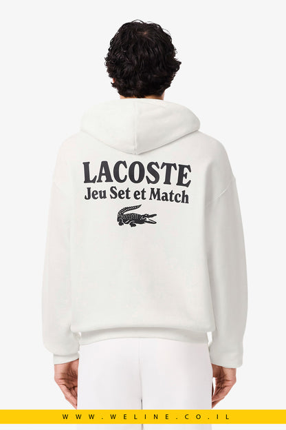 קפוצ'ון פליז מודפס לגברים Lacoste