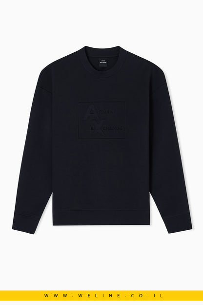 סווטשירט גברים Armani Exchange – עם לוגו מובלט