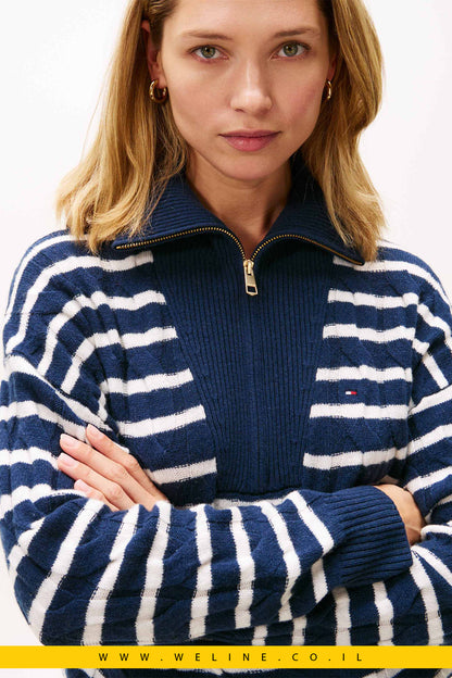 סוודר נשים מצמר בגזרה רחבה – Tommy Hilfiger