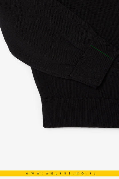 סוודר כותנה עם רוכסן וצווארון גבוה לגברים Lacoste