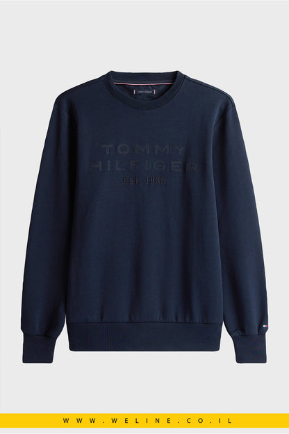 סווטשירט גברים כחול כהה עם לוגו – Tommy Hilfiger