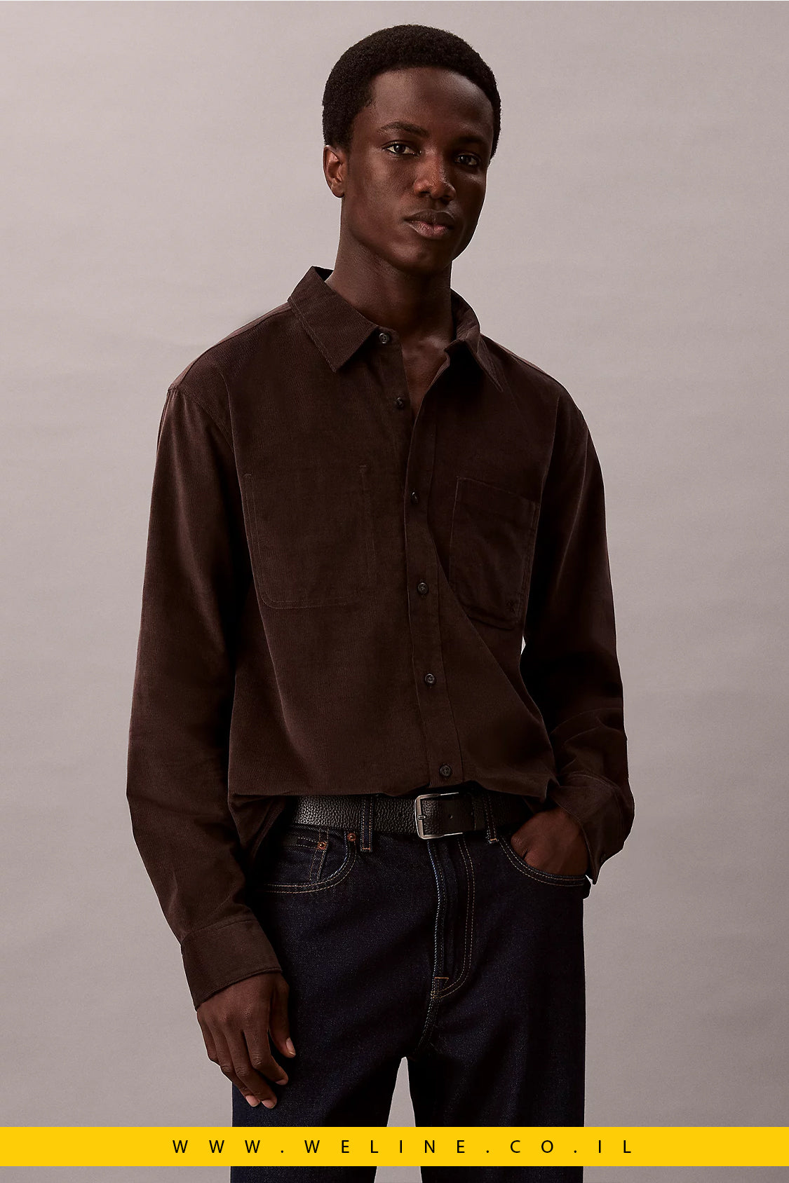 חולצת קורדורי מכופתרת לגברים – Calvin Klein