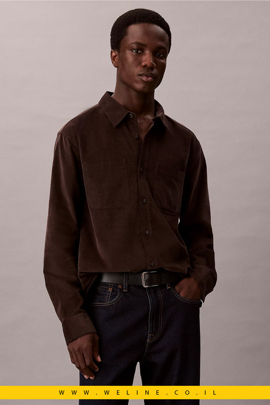 חולצת קורדורי מכופתרת לגברים – Calvin Klein