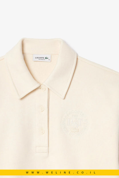 סווטשירט צווארון פולו עם רקמת קרוקודיל – Lacoste | צבע קרם