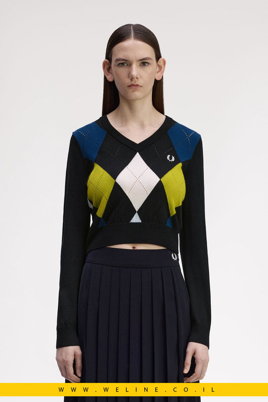 סוודר ארגייל בעיטור Pointelle – Fred Perry