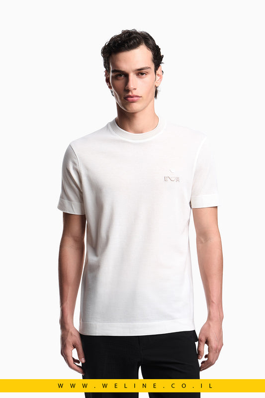 חולצת T פיקה ASV עם רקמת EA מובלטת Emporio Armani