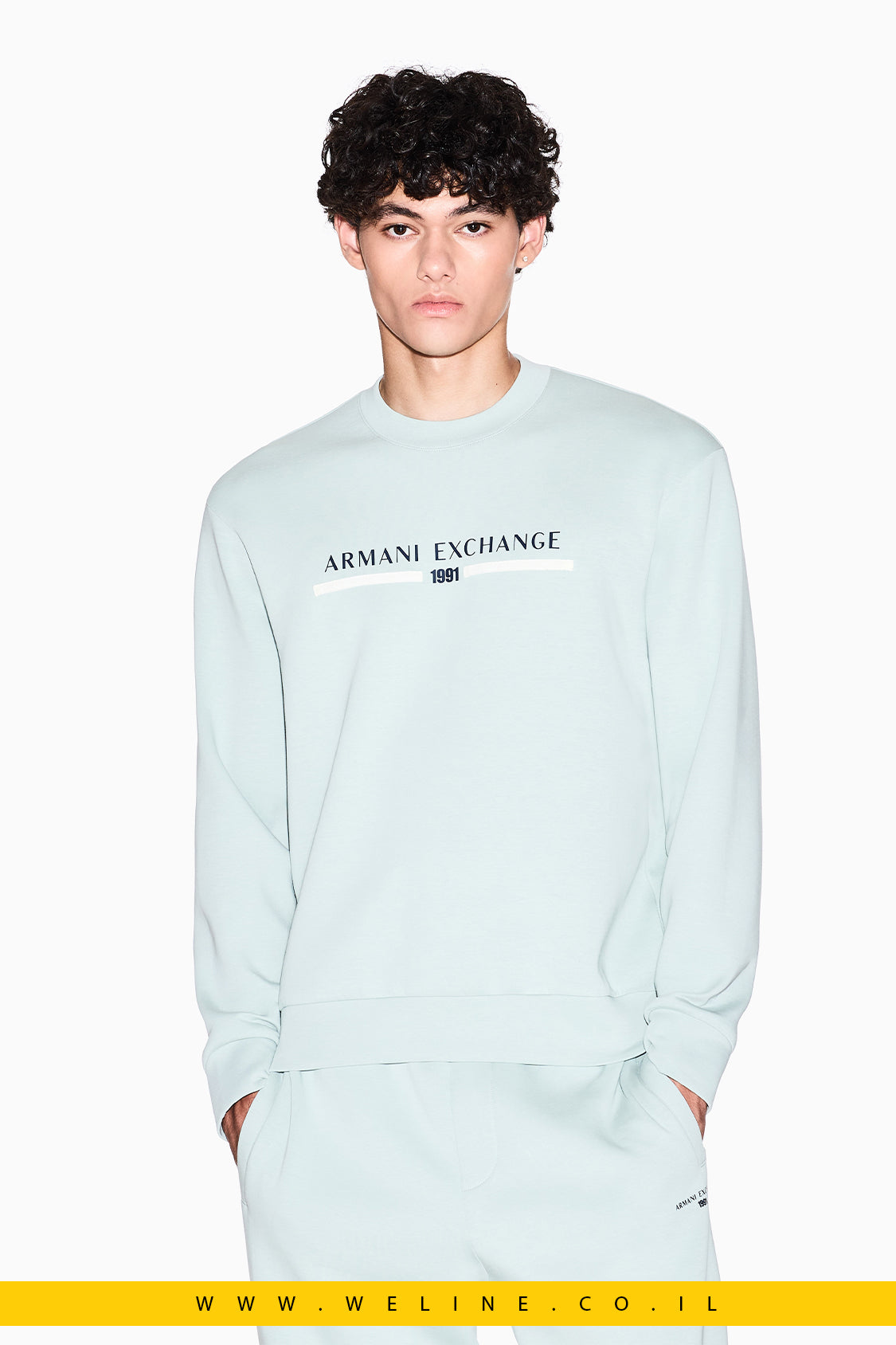סווטשירט Crewneck Logo לגברים Armani Exchange