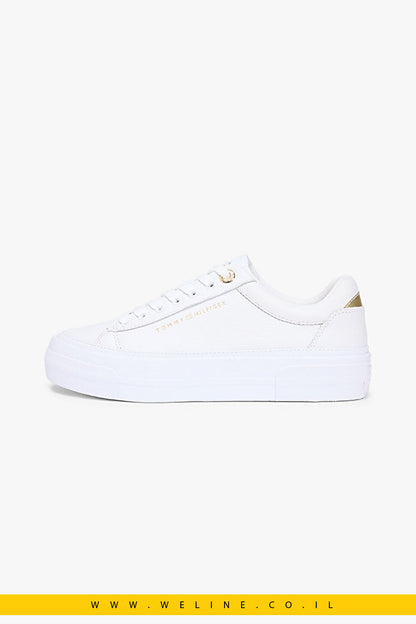 Tommy Hilfiger TH Foxing Platform Sneaker לנשים – צבע לבן