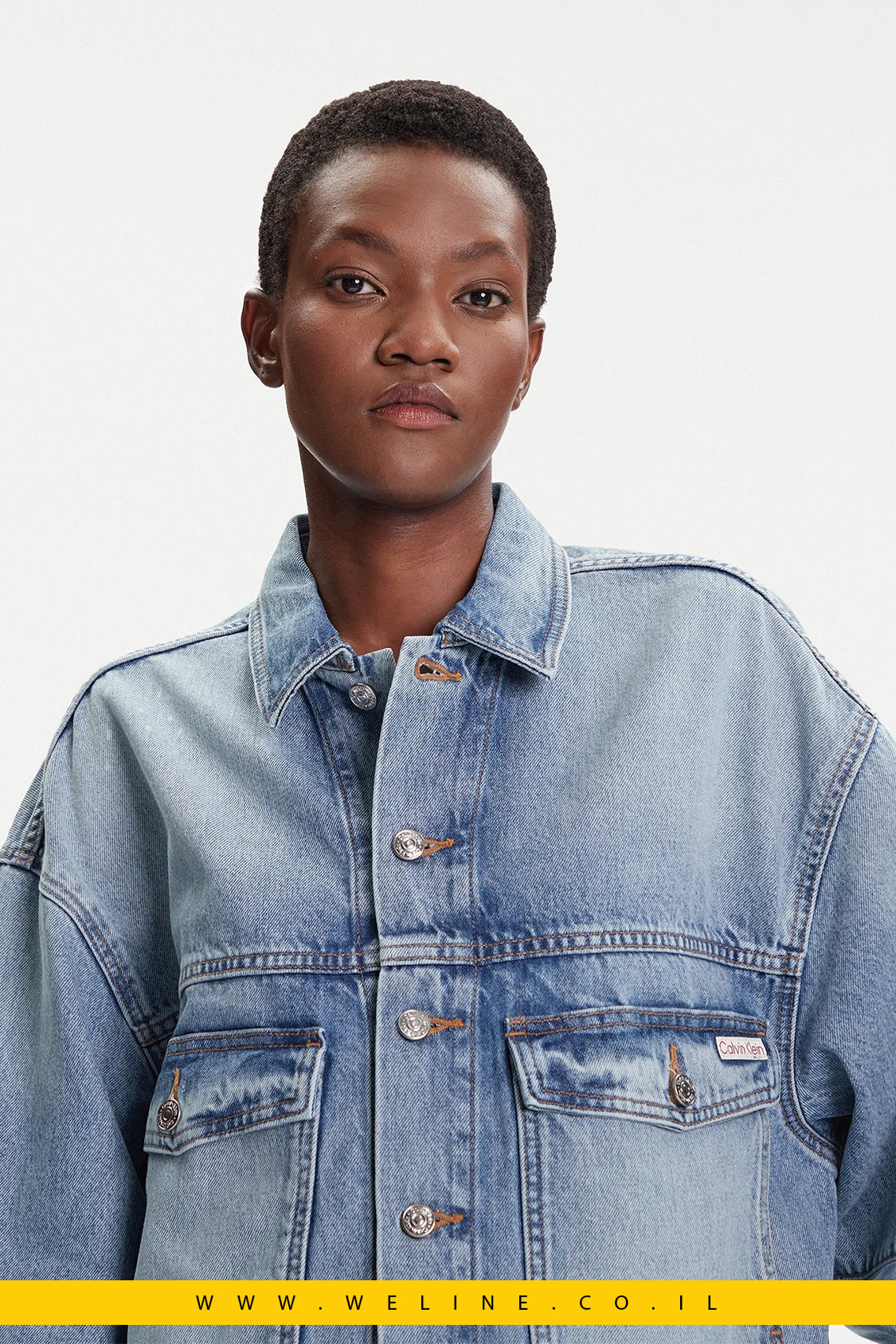 ג'קט ג'ינס נשים Calvin Klein Jeans – Regular Fit, צבע Rainy Blue