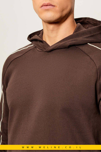 סווטשירט גברים EA7 – חום Chocolate Brown בגזרת Regular