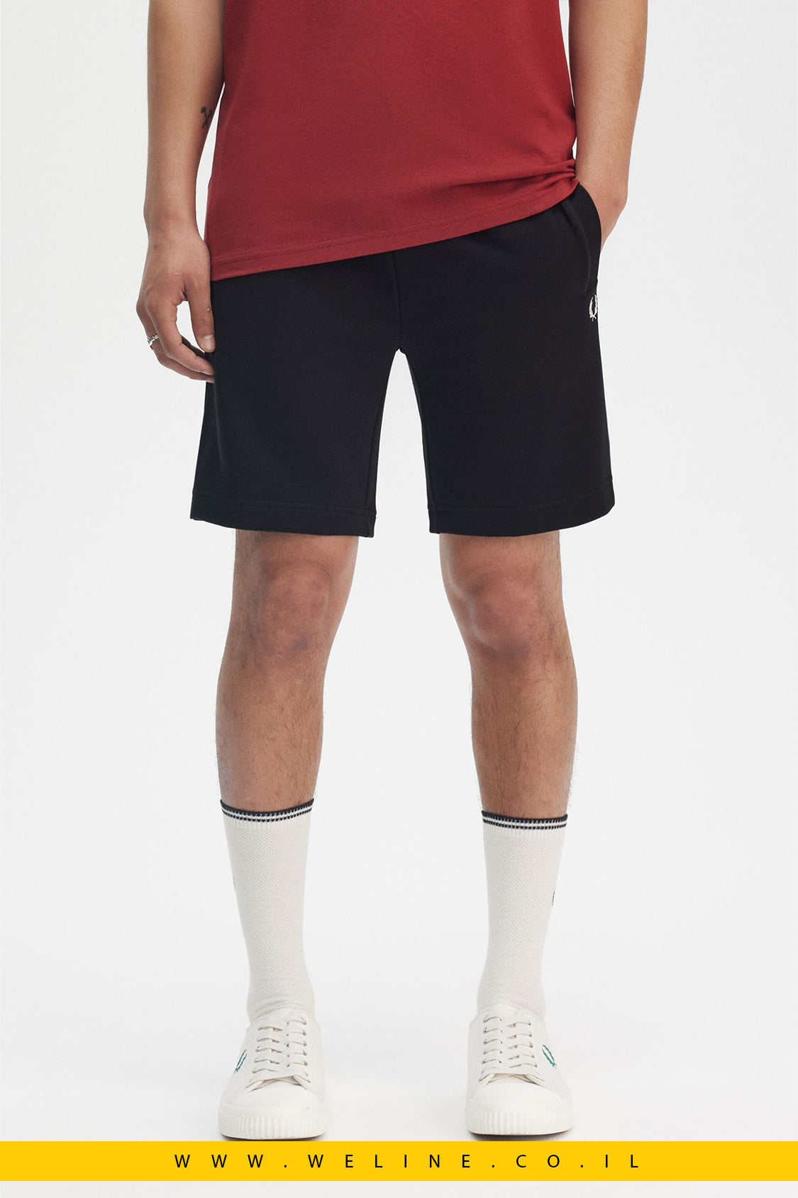 מכנסי ברמודה לגברים Fred Perry Classic Sweat Short – שחור
